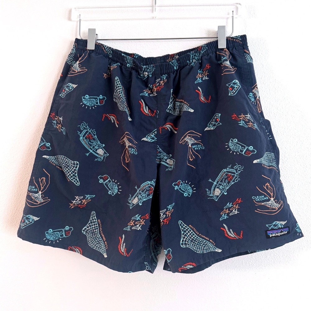 Patagonia Men's Baggies Shorts Clean Currents Tidepool Blue NetPlus Shells